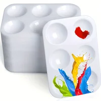 2/8/12/20/50/100 Pcs White Plastic Paint Palette 6 Well Watercolor Palette Rectangular Paint Tray Paint Mixing Palette 1