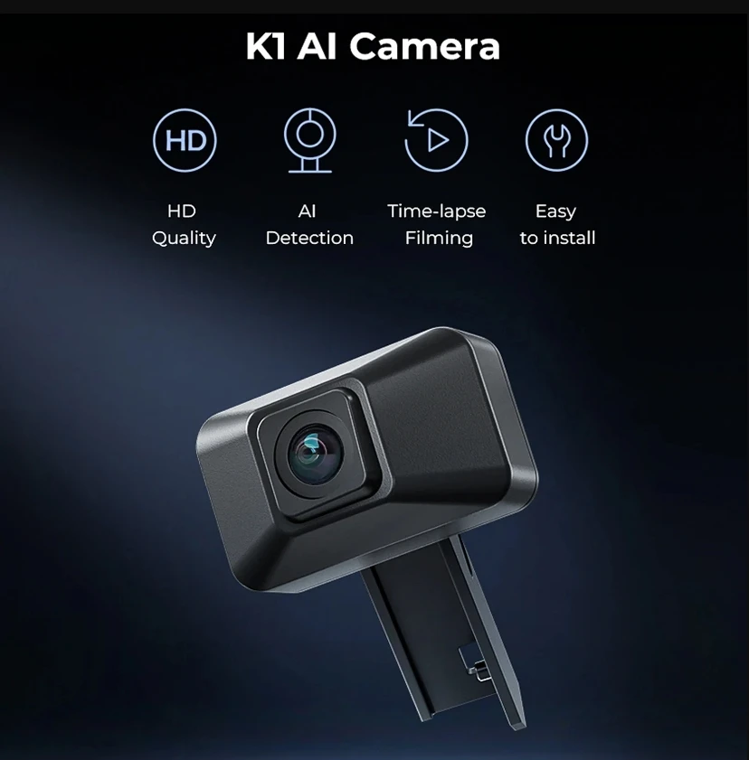 CREALITY AI 카메라 HD 품질 시간 경과 촬영, K1_K1 MAX 3D 프린터 액세서리용 쉬운 설치, K1C/K1/K1 MAX AI 감지