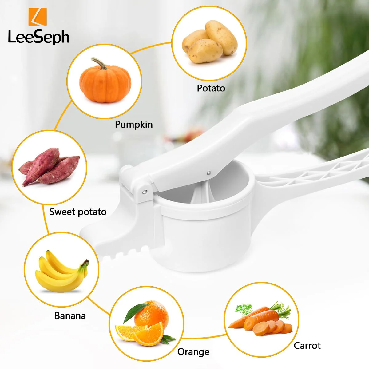 Potato Masher 3 Stainless Steel Interchangeable Discs Manual Potato Press Ricer Kitchen Tool Fruit Vegetable