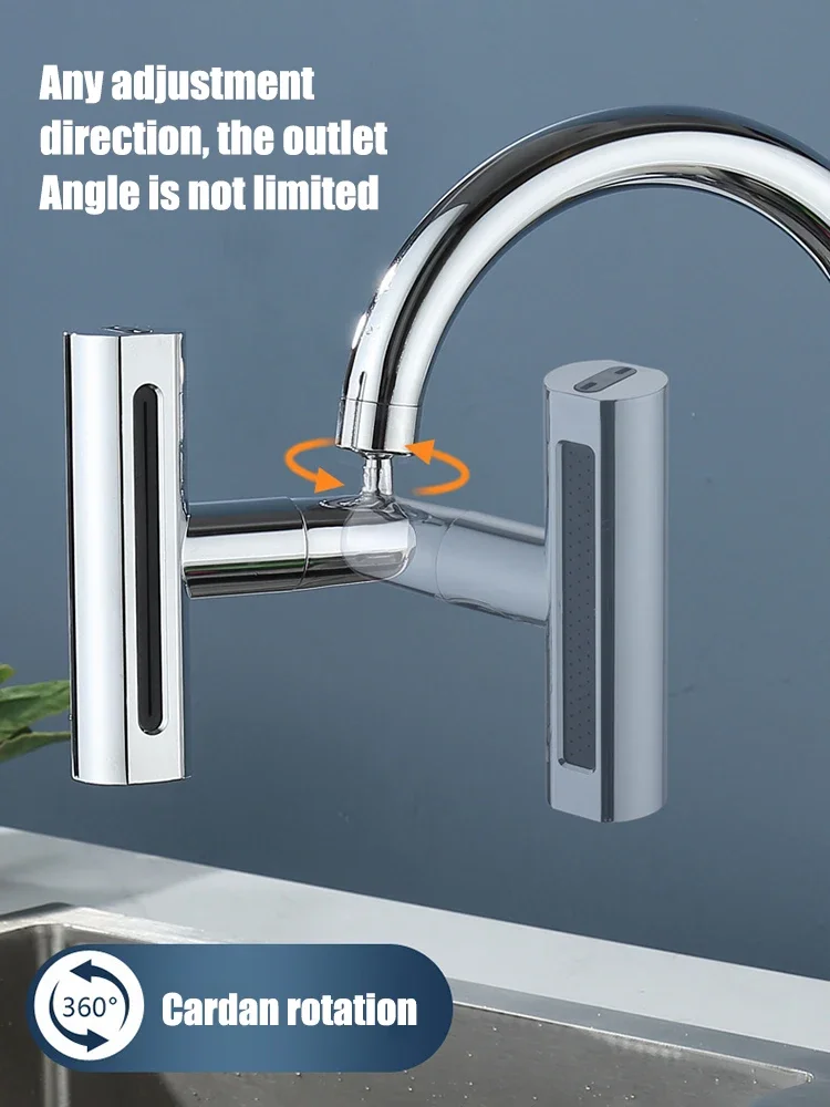 Feiyu Kitchen Faucet Splash proof Artifact Waterfall Water Discharge Rotating Bubbler Boosting Extended Universal Faucet