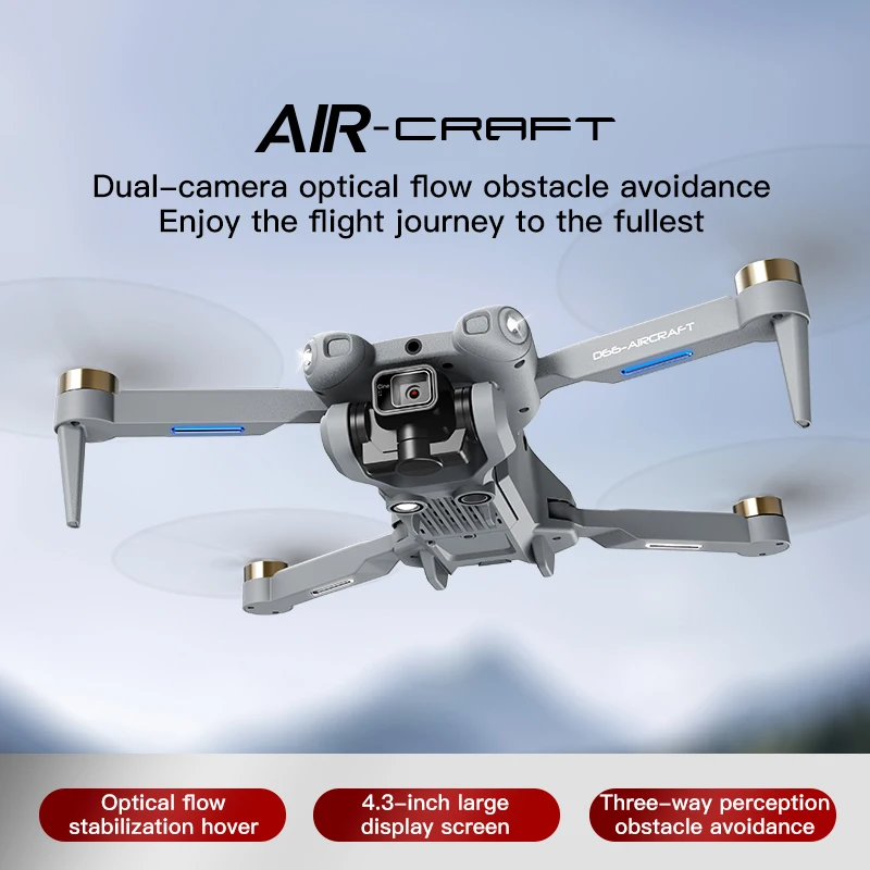 Mini drone selfie de poche avec deux batteries rechargeables, étui de transport compact.