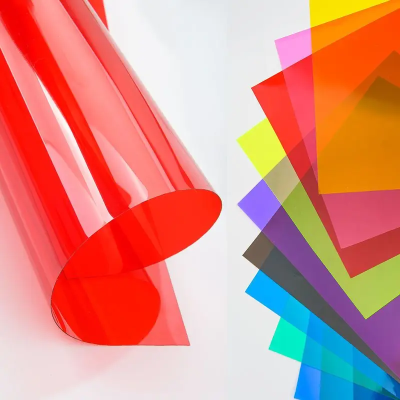 A4 컬러 유리 종이 어린이 수제 투명 PVC 라이트 필터 젤 두꺼운 DIY 반투명 하드 시트 투명 필름