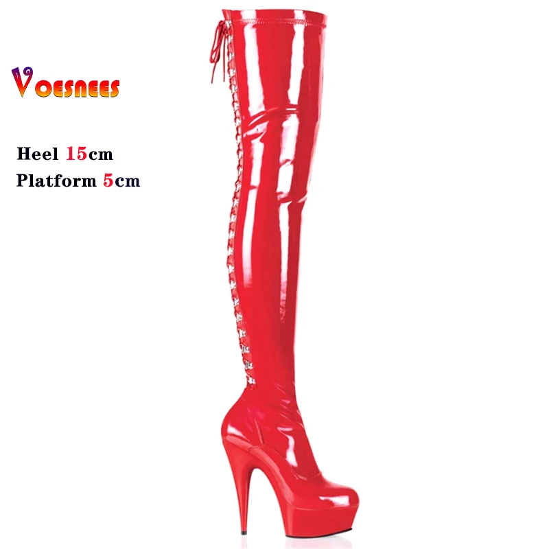 Women Boots Strip Pole Dance Long Shoes Night Club Party Queen High Heels Over The Knee Boots Sexy Thin Heels Shoes Plus Size