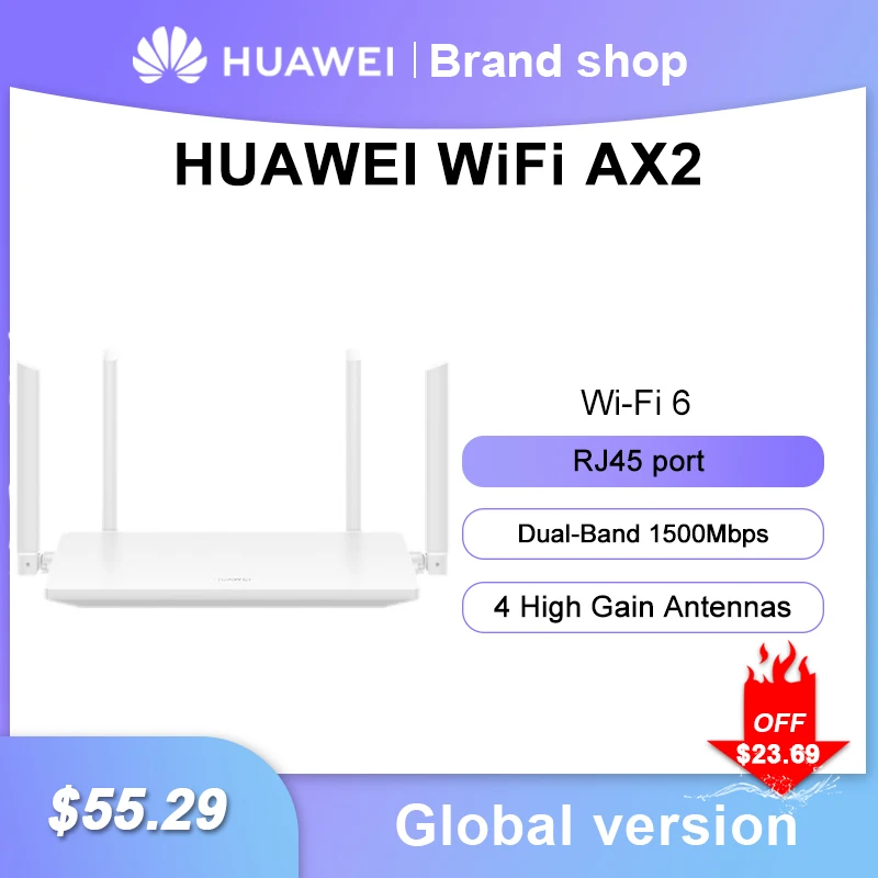 Original Huawei Router AX2 Wi Fi 6 Dual band Gigabit Router 2.4&5 GHz ...