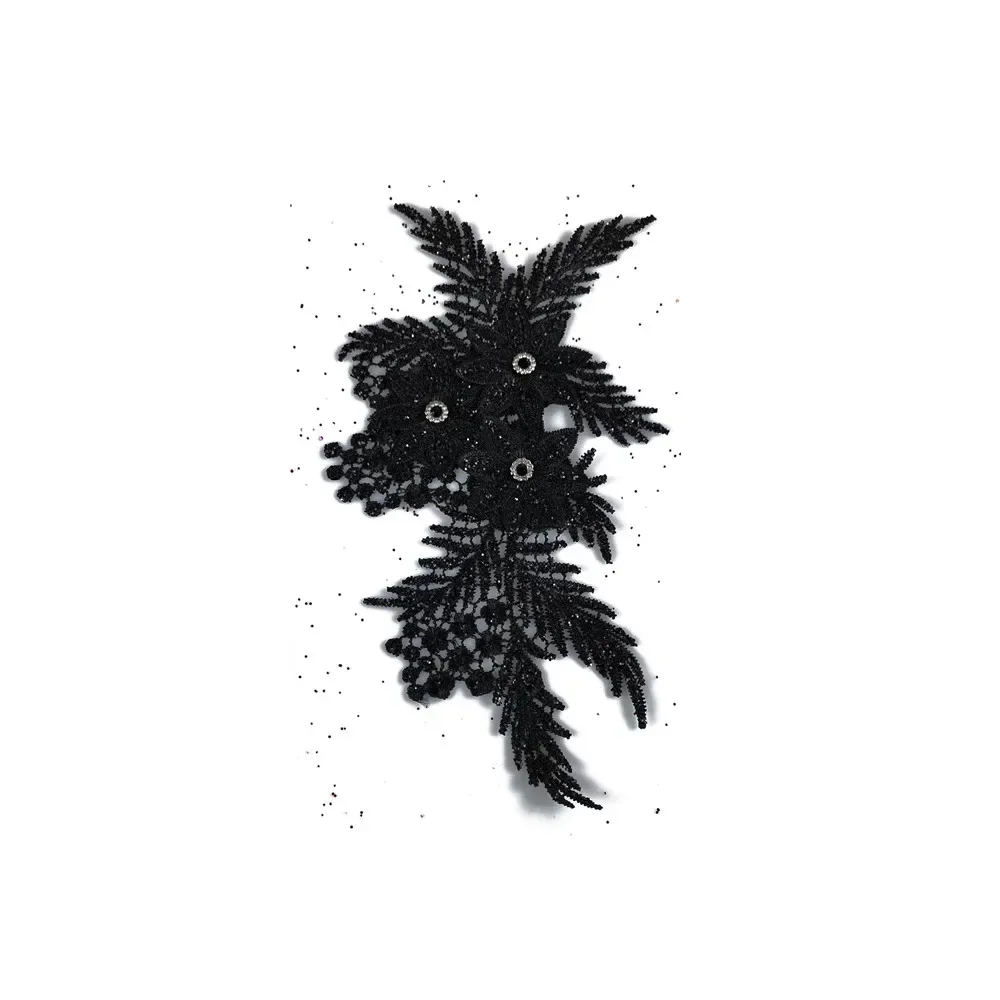3D flower application Laces collar DIY Rhinestone Lace fabric Embroidery craft materials Dress Sewing accessories