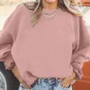 Womens Crewneck Oversized Corduroy Corded Sweatshirt Casual Long Sleeve Trendy Pullover Comfy Tops 4