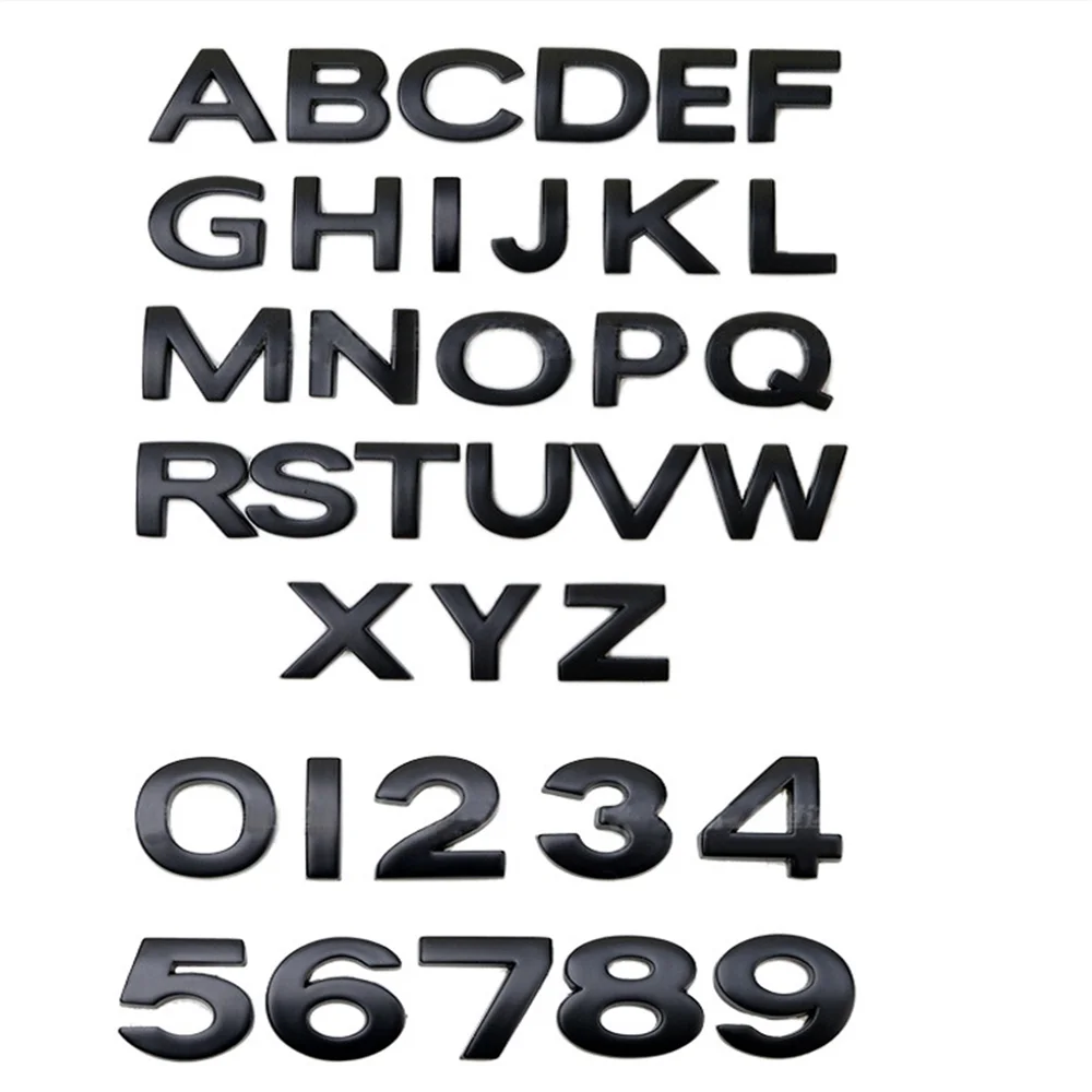 English Letter Car Logo Diy Digital Metal Sticker For Volkswagen Vw Phaeton 4.2 Eos 3.2 V6 Touareg