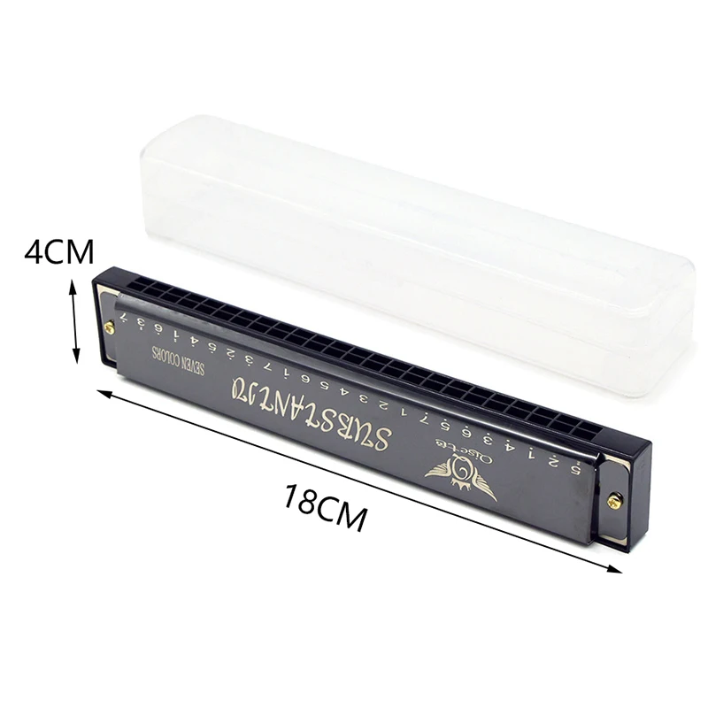 Chromatic Harmonica Diatonic Harmonica Kids Harmonica 24 Holes Professional Harmonica Metal Harmonica Key of C With Case Mouth Metal Organ For Beginners Musical Instruments