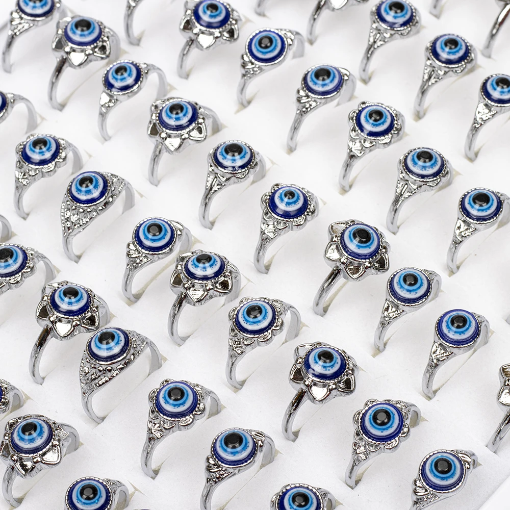 100pcs/Lot Factory Wholesale Hot Mix Colors Devil Eye Finger Ring Party Hot Gothic Oval Blue Red Green Eye Ball Jewelry 2
