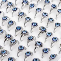 100pcs/Lot Factory Wholesale Hot Mix Colors Devil Eye Finger Ring Party Hot Gothic Oval Blue Red Green Eye Ball Jewelry 2