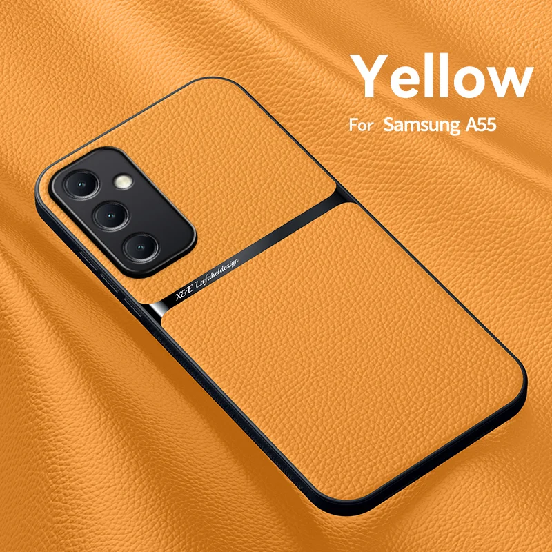 Leather Magnetic Phone Case with Back Cover