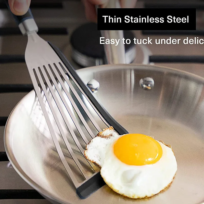 Spatola Larga In Acciaio Inossidabile Extra Large Con Manico In - Foto 3