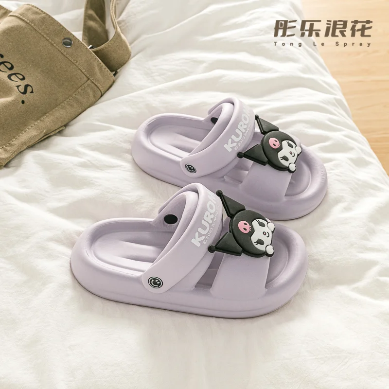 

Sanrio Hello Kitty Kuromi Kawaii Anime Sandals Cute Summer My MelodyIns Lightweight Thick Soled Slippers Shoes Lovely Girls Toys
