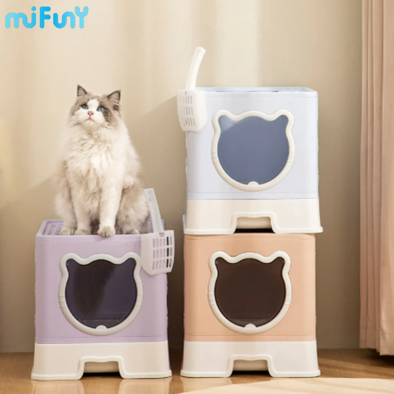 

MiFuny Cat Litter Box Closed Deodorization Cat Litter Drawer Foldable Cat Toilet Splash Proof Kitty Litter Box Pet Accessories