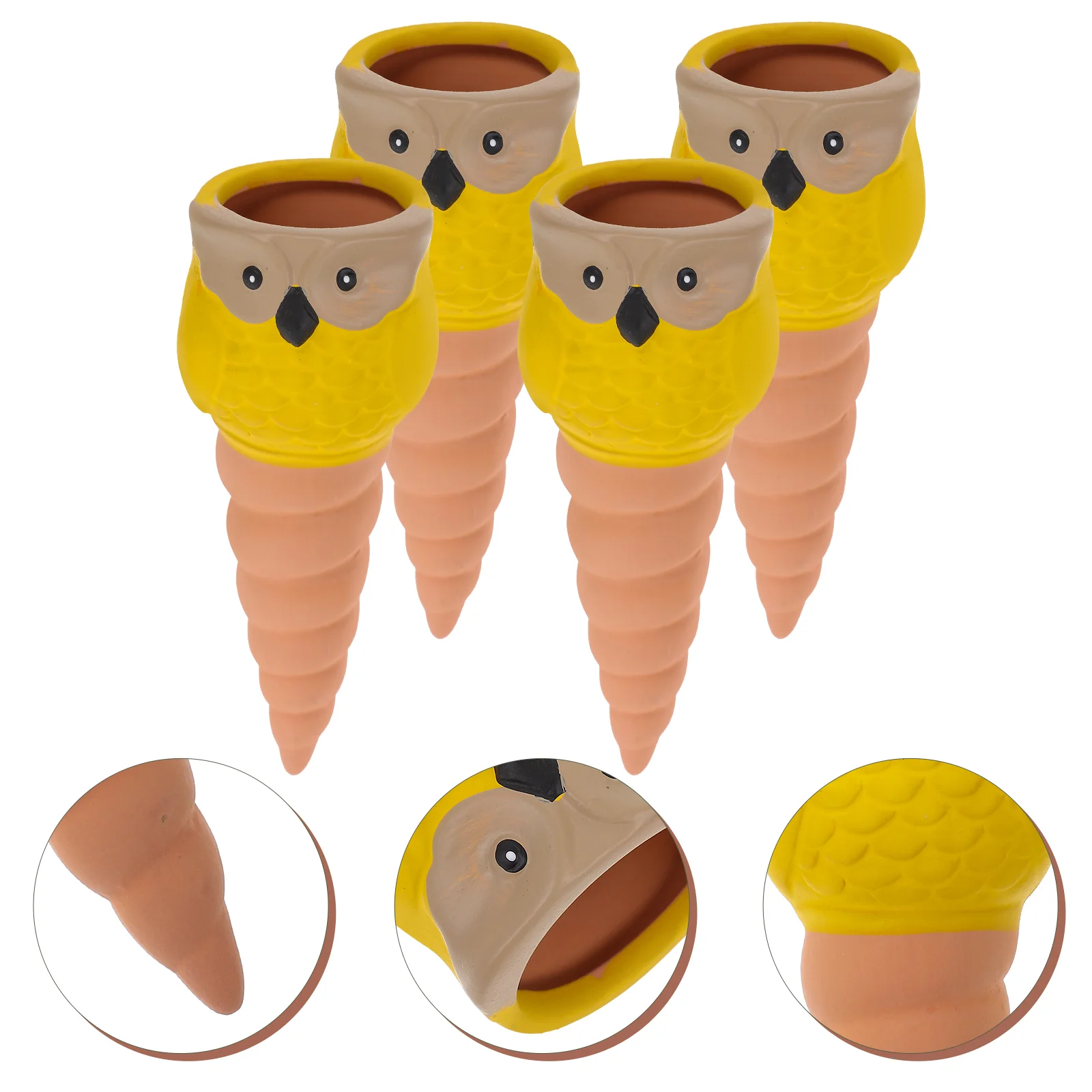 

4 Pcs Plant Owl Soaker Waterers for Indoor Plants Watering Device Self Devices Convenient Spikes Self-watering Stakes