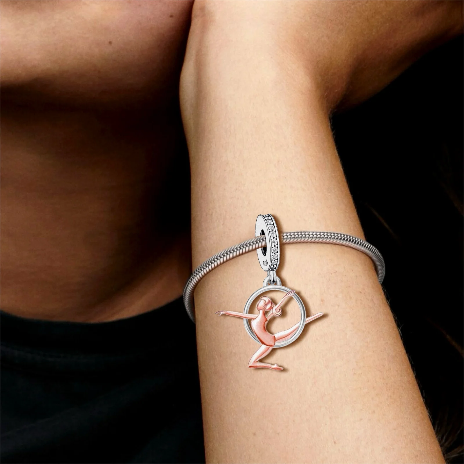 Fit Original Pan Charms Bracelet 925 Silver Never Give up Your Dreams Gymnast Bead For Making Teacher Gymnastics Team Berloque 5