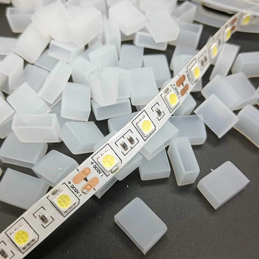 

1000Pairs/Lot 10mm Silicone End Cap for 10mm 5050 5630 IP67 IP68 LED Tube Strip NO 2 Pin Hole