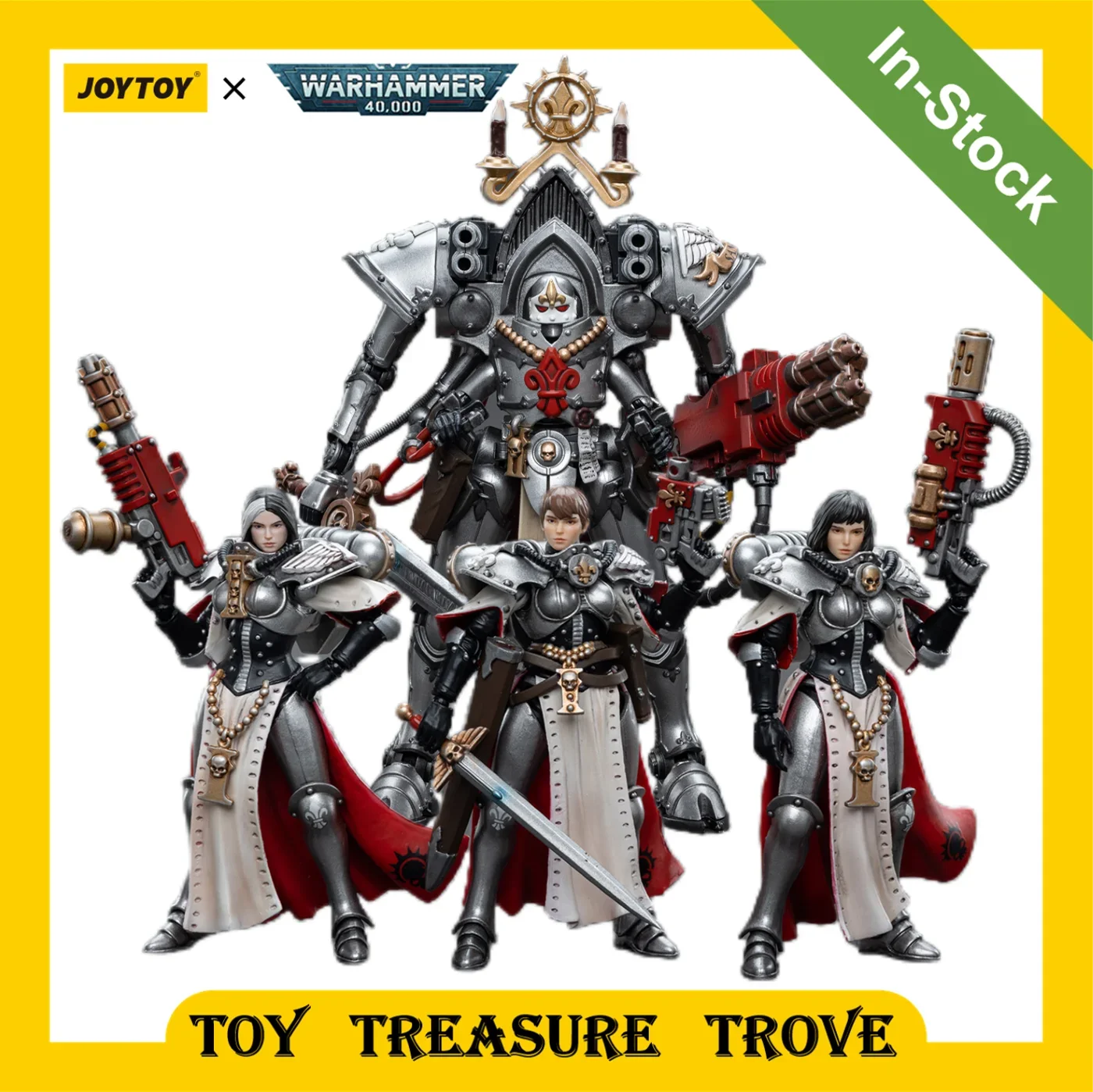 JOYTOY Warhammer 40k Action Figures Adepta Sororitas Battle Sisters Order of the Argent Shroud Anime Military Model Gift Décor