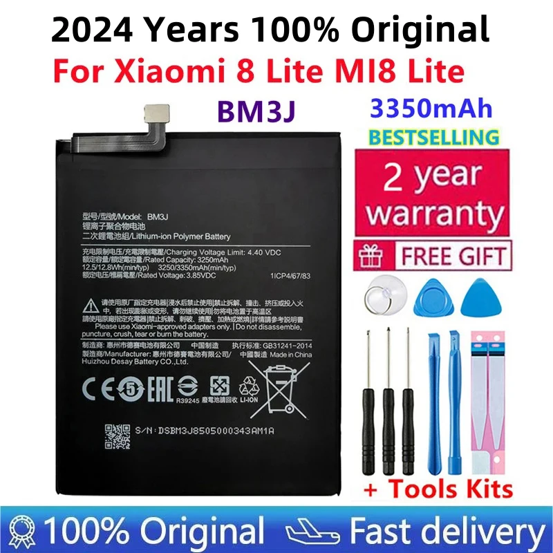 

2024 Years High Quality 100% Original Battery BM3J For Xiaomi 8 Mi 8 Lite Mi8 Lite 3350mAh Mobile Phone Battery +Tracking Number