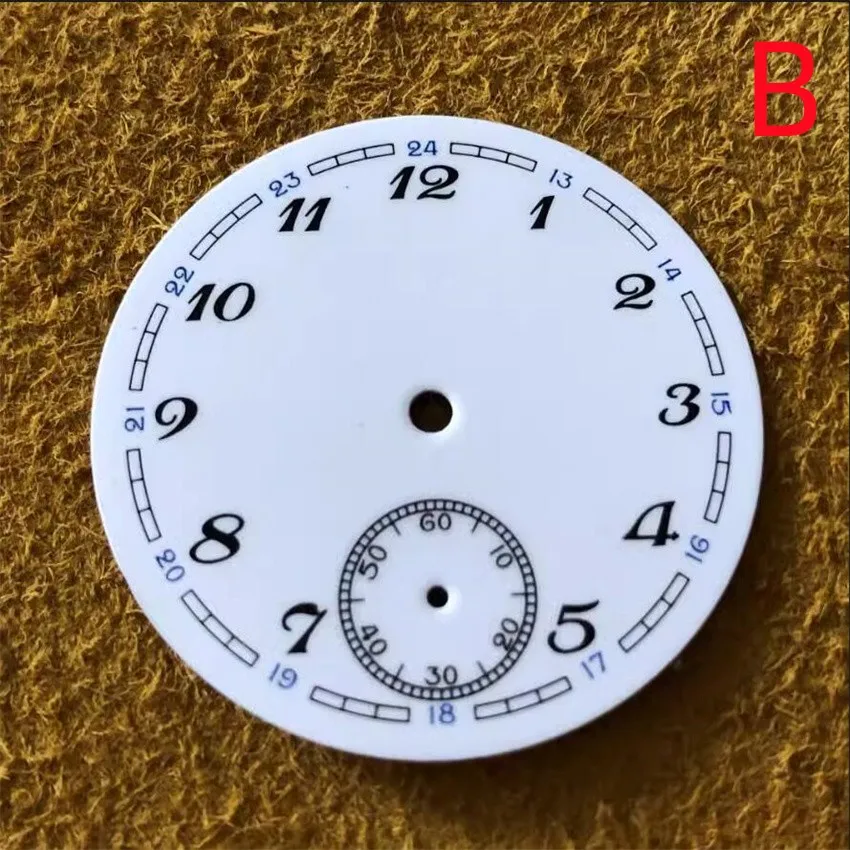 NEW Enamel Watch Dial 37MM 6 o'clock Seconds Dial Plate For ETA 6498/ST3621 manual mechanical movement Watch Repair Accessories