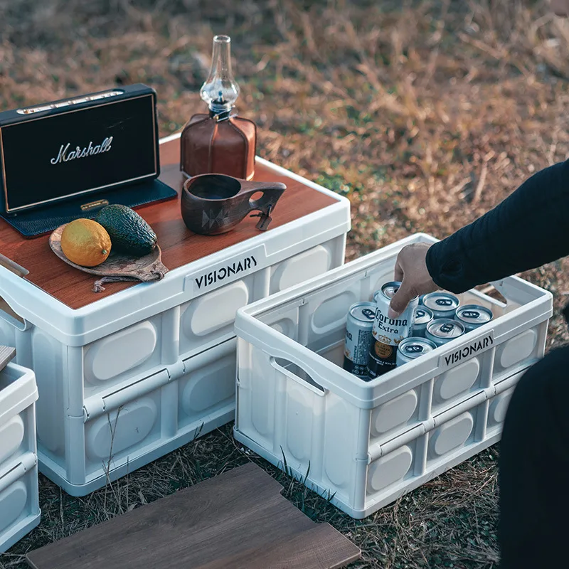Outdoor Camping Storage Box Foldable Car Trunk Storage Box Organizer Multifunctional Wild Dining Table Garden Carts