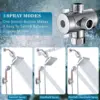 Shower Head Set 6 Inch Chrome Plated Home Pressure Wall Mounted Black Dual Combo 3