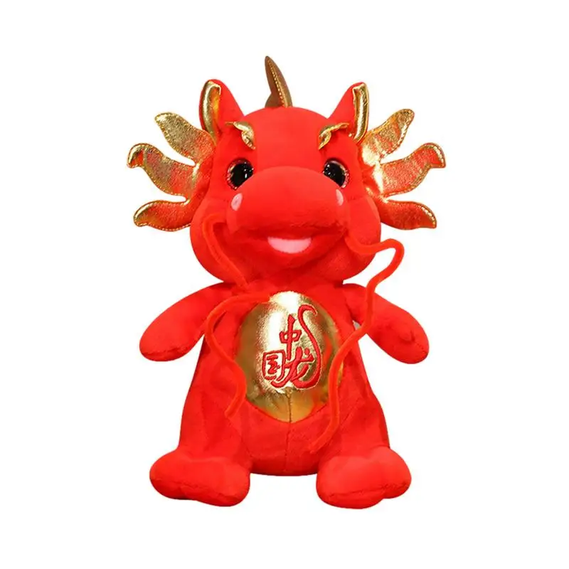 Chinese Dragon Plush Simulation Dragon Plush Toys Lucky Red Soft Chinese New Year 2024 Plush For Spring Festival Home Decor new year lucky red envelope symbol of dragon year money pocket envelope zodiac dragon pocket gift money envelopes