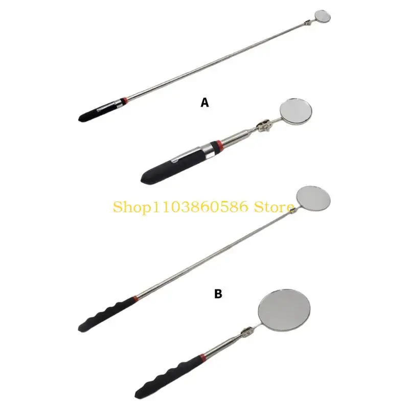 242A 32mm/82mm 검사 거울 자동 수리 도구 긴 손잡이 360도 회전 텔레스코픽 라운드 미러 기술자
