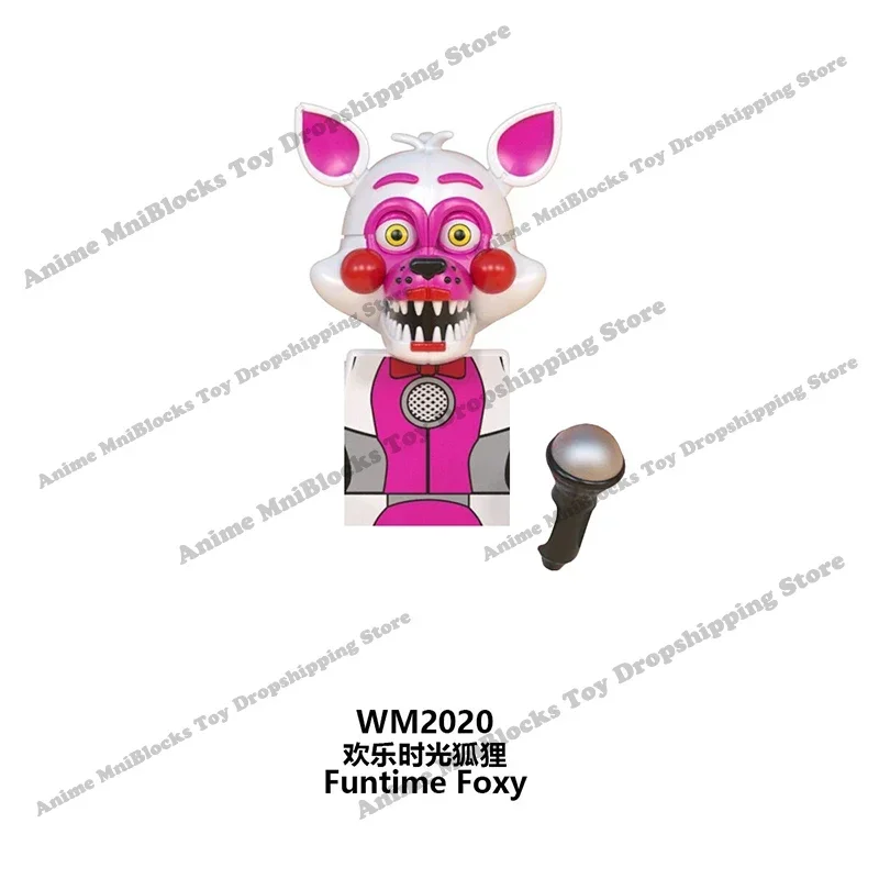 WM6074 WM6097 mini bricks FNAF Game Figure Chica Bonnie Foxy Freddy Bear Nightmare Boy Baby Skeleton Thriller Assembly Toys gift 4