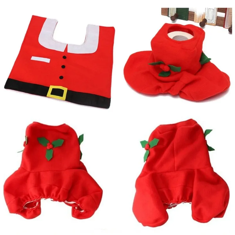 New Cute Christmas Toilet Seat Covers Creative Santa Claus Bathroom Mat Xmas Supplies for Home New Year Navidad Gift Decor