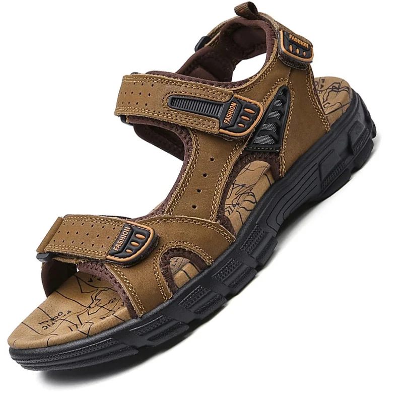 Men’s Genuine Leather Summer Sandals – Casual & Lightweight 1