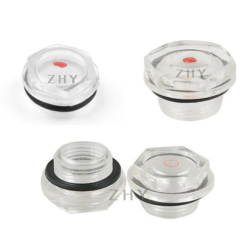 Polegada 16 20 27 32 mm Rosca Dia Dn10 15 20 25 Indicador de Óleo de Hexágono de Plástico Líquido de Nível de Vidro de Visão 3