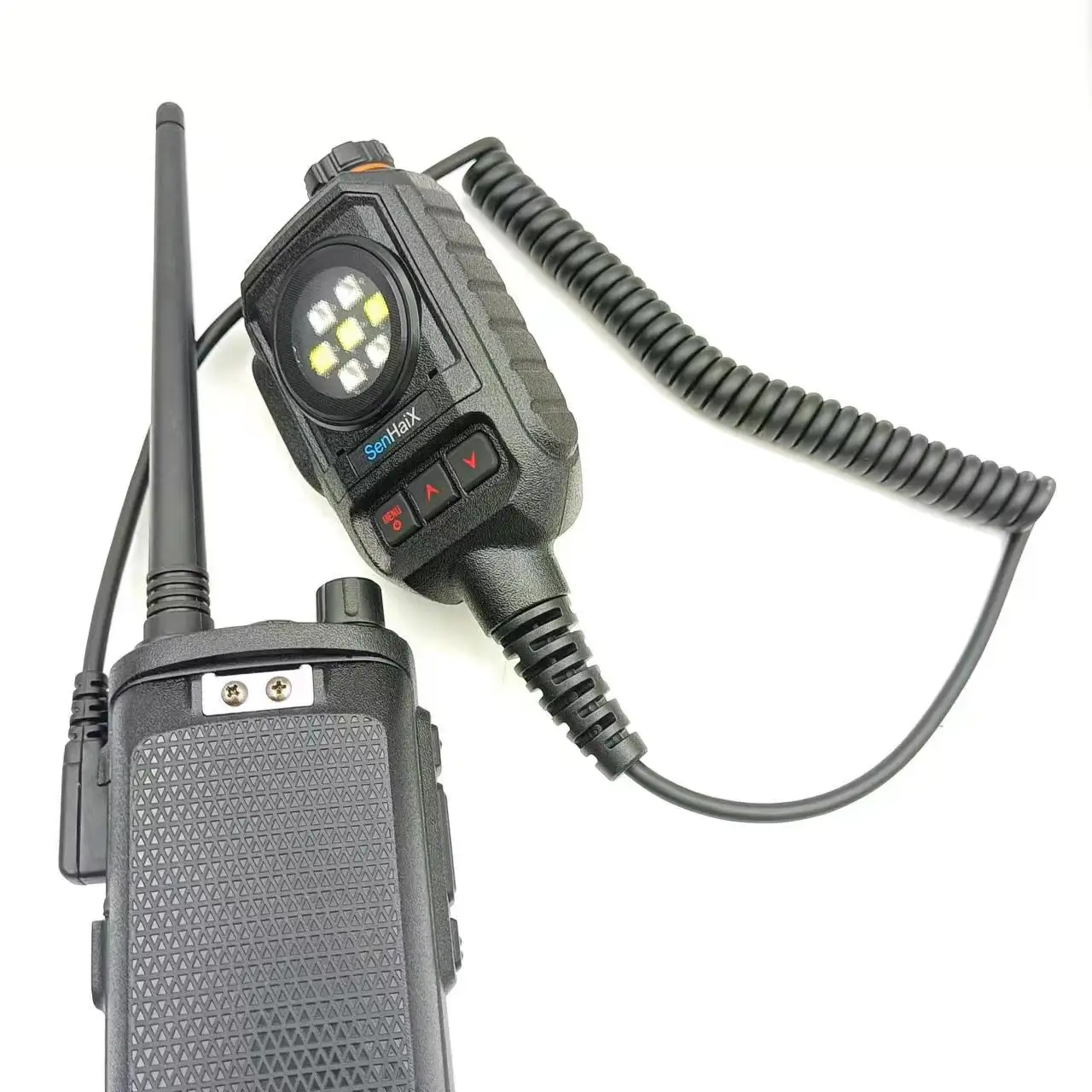 microphone With lighting and flash function Volume adjustment  Headphone for walkie talkie