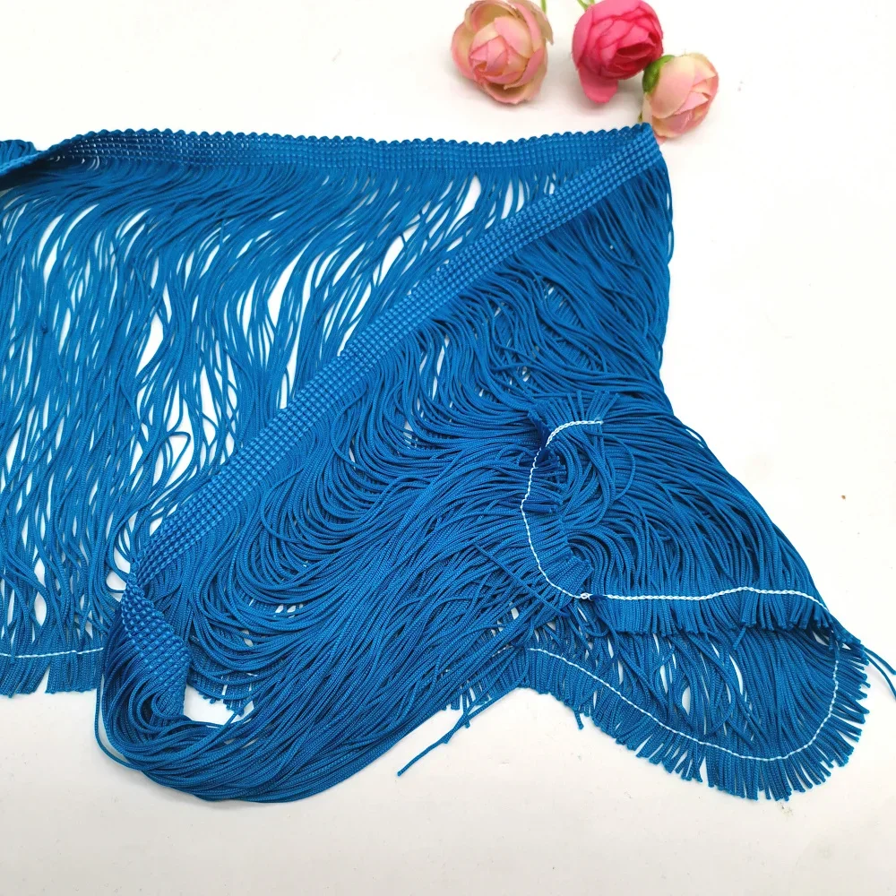 5 Yard frangia nappa pizzo per abito latino morbido Nylon Macrame Samba Dancewear finiture fai da te Neon Fluorence cucito trim 18CM - immagine 5