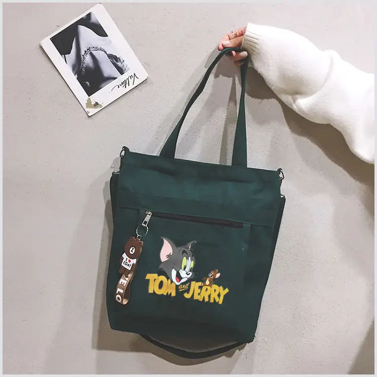 Pokemon pikachu casual grande capacidade sacos de ombro shopper tote saco  carta moda harajuku zíper impressão lona bolsas femininas - AliExpress