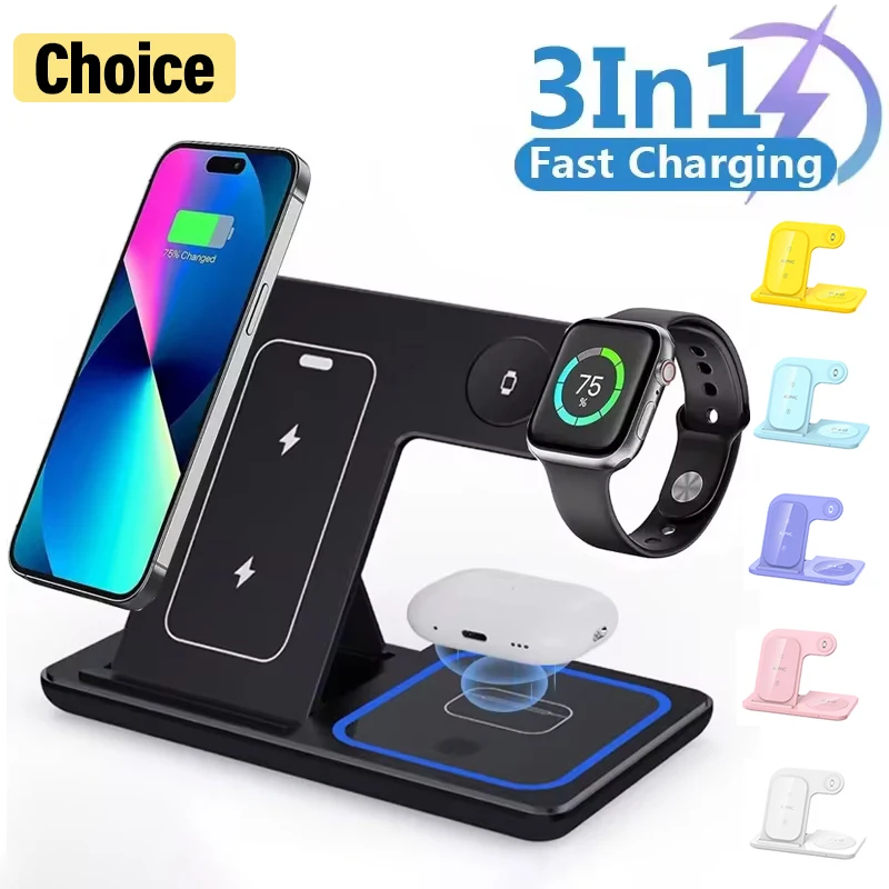 In Foldable Wireless Charger Stand For iPhone 15 14 13 12 Pro