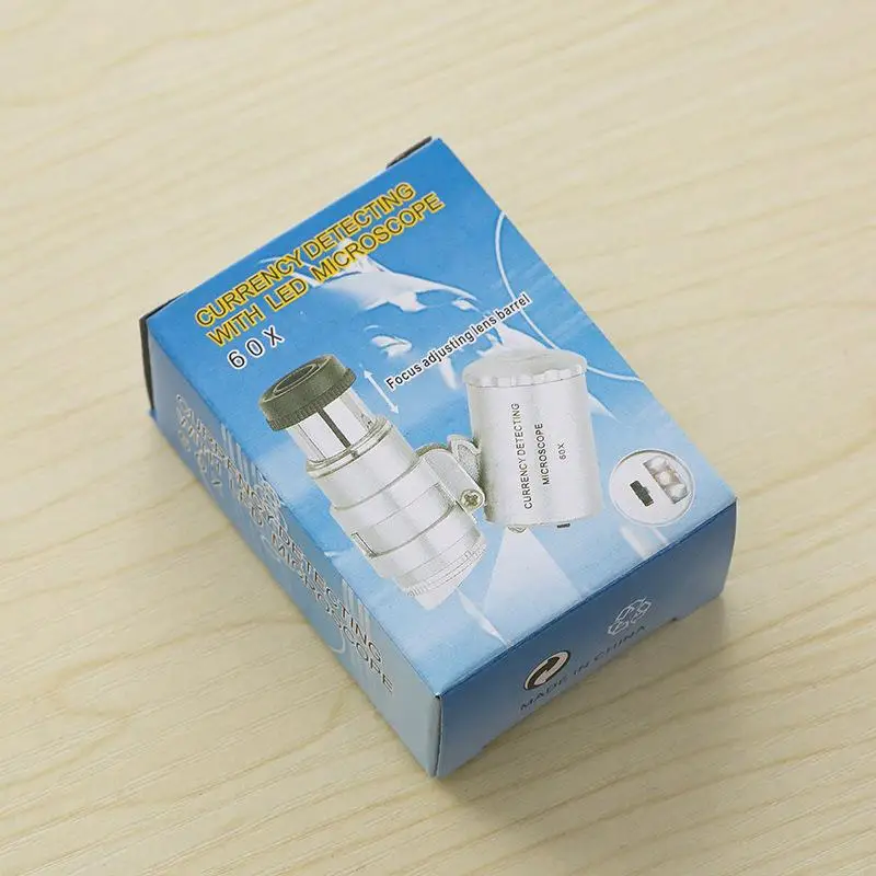 Microscopio Tascabile 60x LED UV - Lente D'Ingrandimento Portatile Per Gioielli E Collezionisti