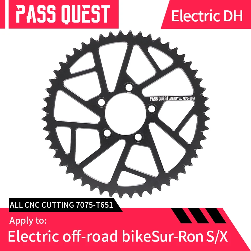 

PASS QUEST Offroad Electric Bike Light Bee 48T 52T 58T Motorcycle Sprocket for Sur-Ron Light Bee X S Bicycle Aluminum Sprocket