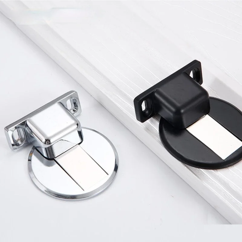 Magnetic Door Stopper 1pc Magnetic Stainless Steel Door Stopper Hidden Door Holders Catch Floor Nail-free Doorstop Furniture Hardware door stopper