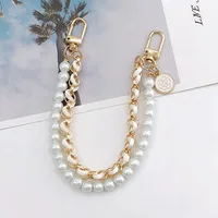 26cm perles chaîne sangle pour sac à main accessoires de mode pour sacs à main poignées pour sac à main Imitation perle sac chaîne chaînes en métal 1