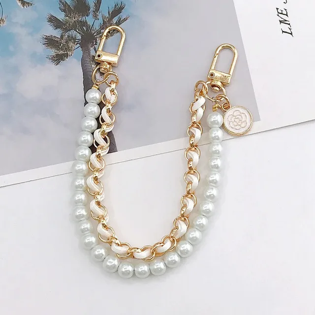 26cm perles chaîne sangle pour sac à main accessoires de mode pour sacs à main poignées pour sac à main Imitation perle sac chaîne chaînes en métal 1