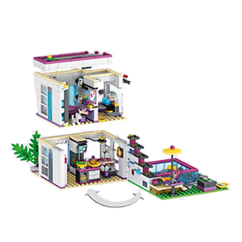 619pcs Friends Livi's Pop Super Star House Mixed 10498 Model Building Blocks Brick Compatible Children Sets Birthday Gift building block toys building toy set