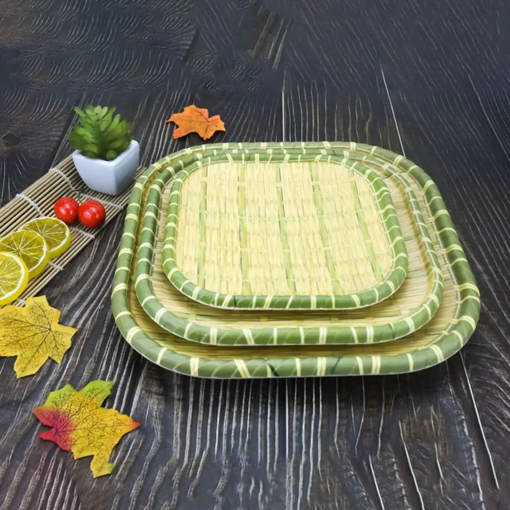 Thickened Melamine Barbecue Plate Imitation Rattan Woven Plate Creative Cutlery Restaurant Hot Pot Vegetable