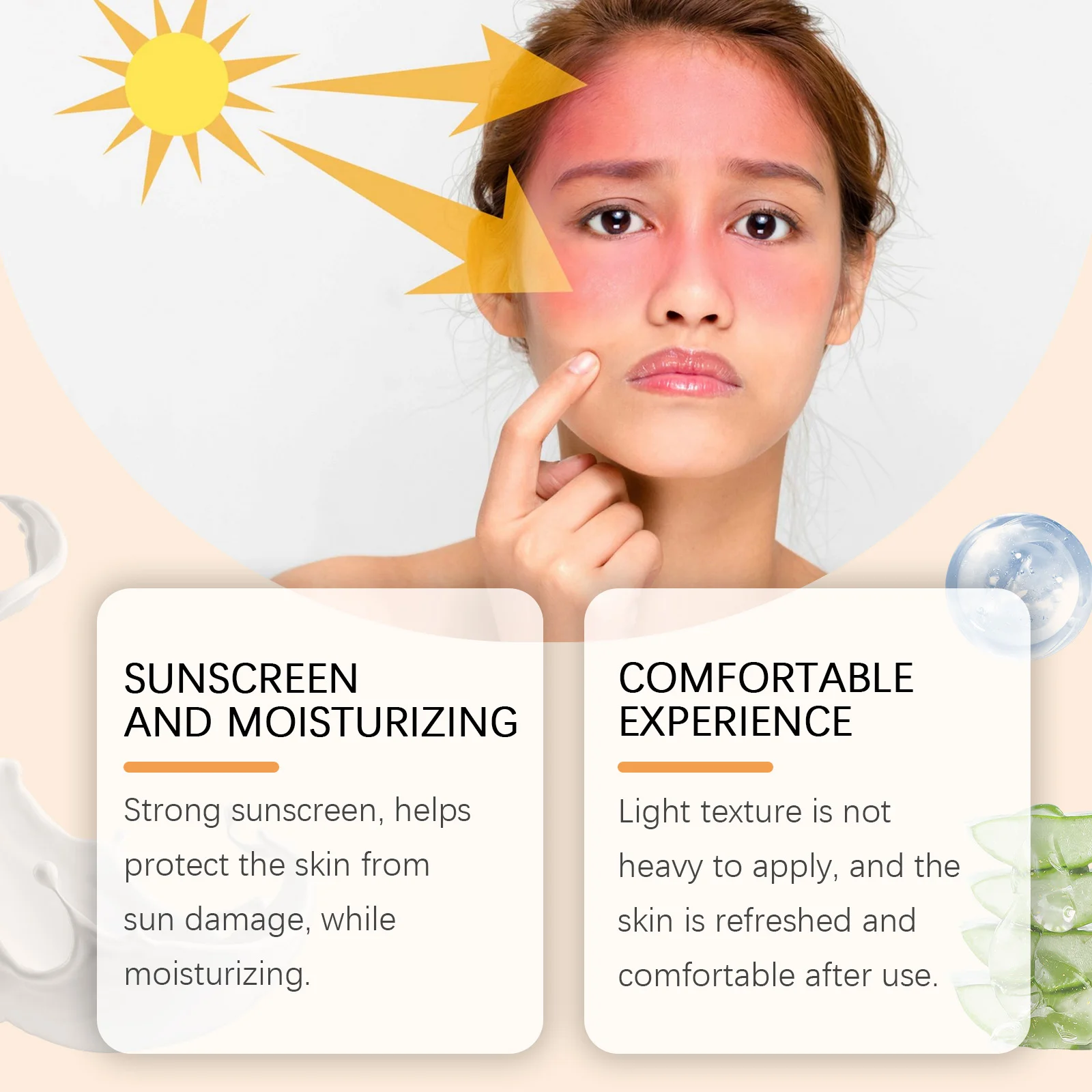Body Sunscreen Whitening Sun Cream Sunblock Skin Protective Cream Oil Control Anti Sun Facial Protection Spf30 Moisturizer