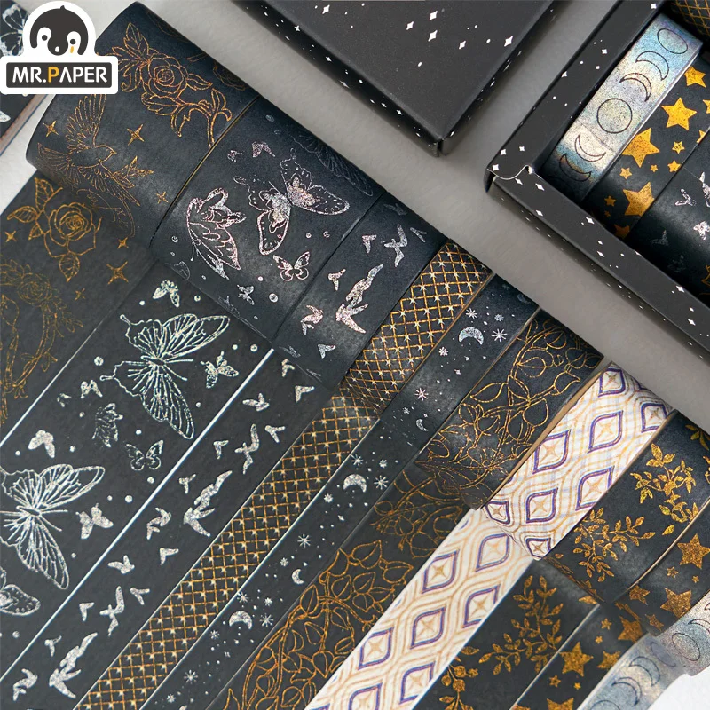 Mr Paper 8 Design 10 Rolled In Tape Gift Box Washi Tape Scrapbook DIY Decoration Creative Masking Tape Art Supplies Gift