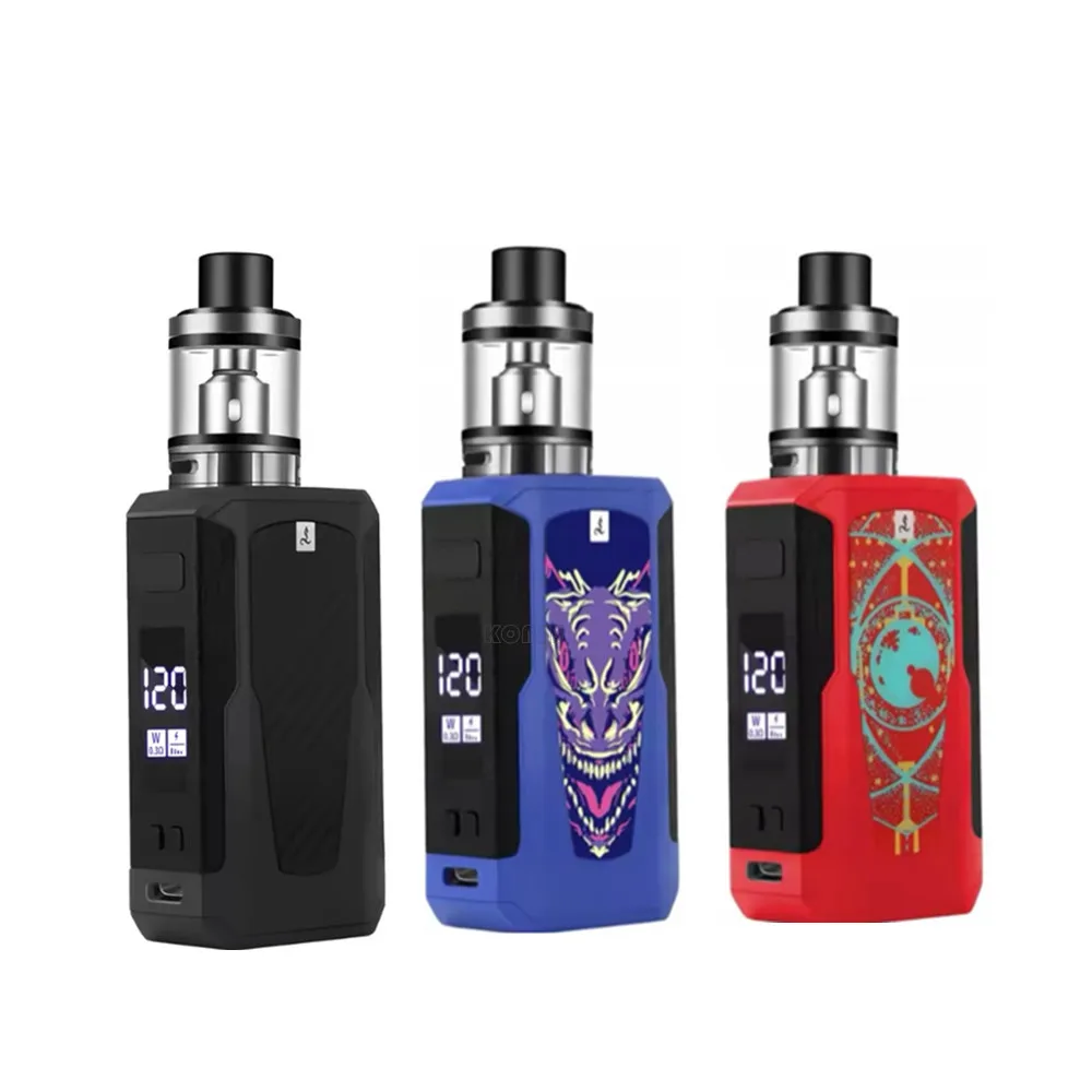 120W E-Cigarettes Vape Mod Box Kit 2.5ml Tank Atomizer 1800mah Built-in Battery OLED Screen Big Smoke Vaporizer Vaper Device atomizer tank