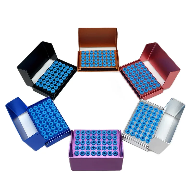 

1Pc 40 Holes Dental Autoclavable Disinfection Box Dental Burs Block Holder Aluminium Alloy Disinfection Case Dentistry Burs Case