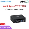 Genmachine Mini PC Computer Gaming AMD Ryzen7 5700U 4800H 5800H 4500U Pocket Dual HDMI LAN WIFI6 BT5.2 Windows 11 Ryzen Computer 1