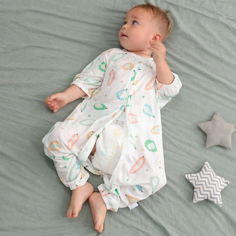 

Cartoon Style Children Sleeping Bag Newborn Baby Summer Thin One-piece Pajamas Boys Girls Split Leg Sleeping Bag Anti Kick Quilt