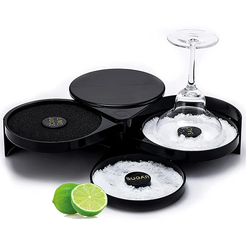 3-Tier Bar Glass Rimmer, Margarita Salter Bar Accessories with Cocktail ...